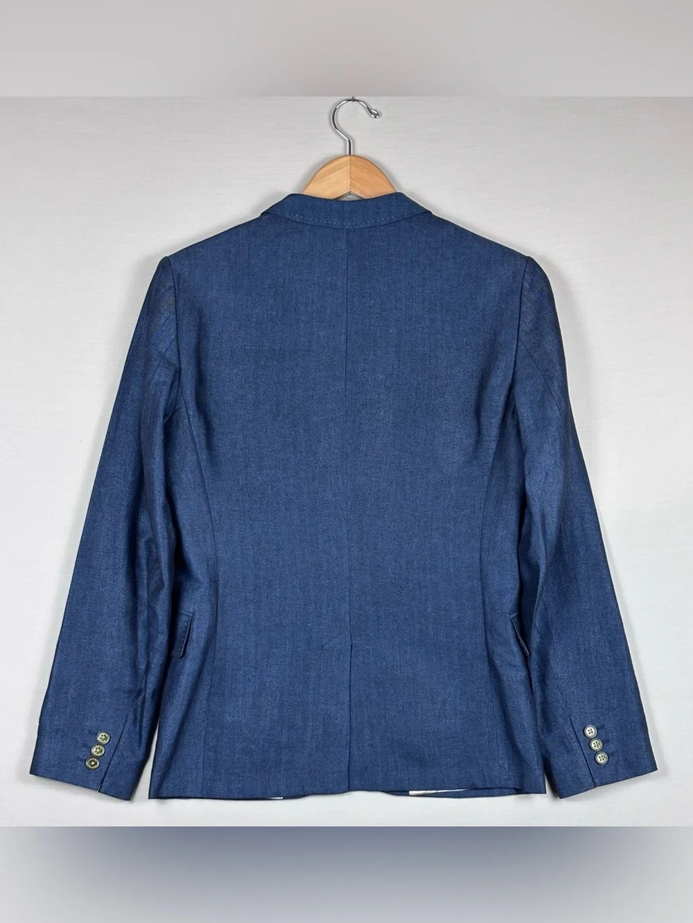 Ted Baker London Linen Cotton Herringbone Blazer Navy Sport Coat Size 1